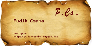 Pudik Csaba névjegykártya